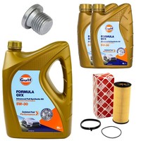 MotoröL Filter Set Gulf Formula GVX 5W-30 7 Liter + Schraube FüR Audi A4 A5 A8