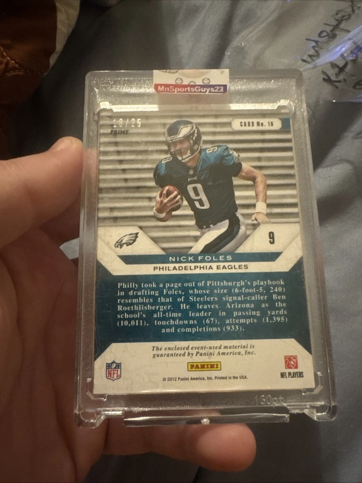 Parche Jumbo Panini Momentum Preferred Picks 2012 SP #/25 ¡¡Nick Foles Rookie RC!!! Foto 2 de 2