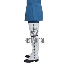 New white Canvas Over The Knee Gaiters - French  Indian War, Revolutionary War