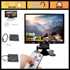 9" HD Color LCD Monitor, 2 Video Inputs HDMI/VGA, Car Backup  CCTV Display, Rem