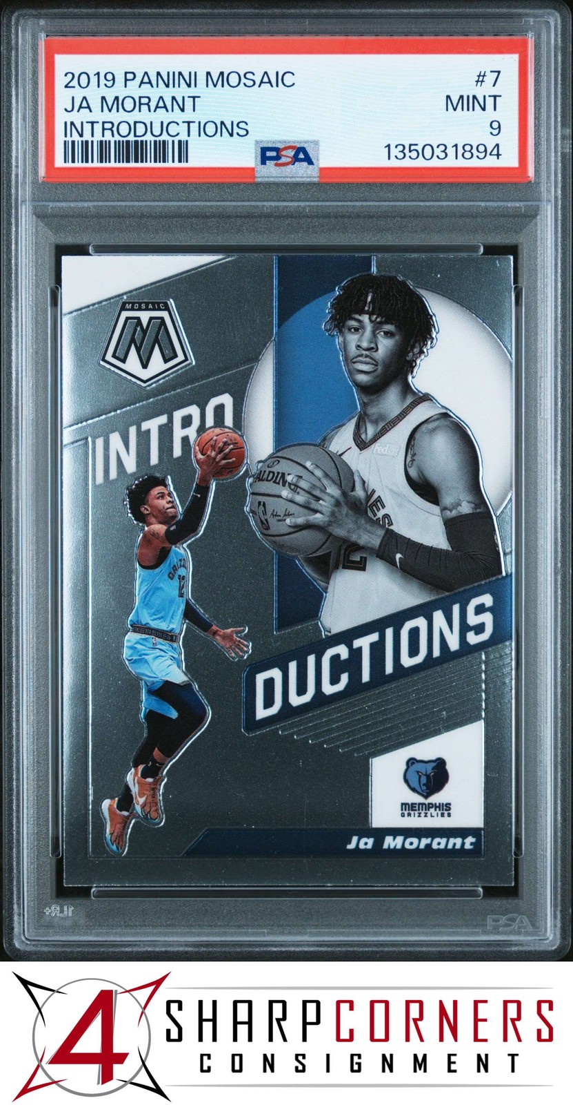 2019 PANINI MOSAIC INTRODUCTIONS #7 JA MORANT RC PSA 9