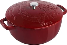 FREE SHIPPING: STAUB 24cm ROUND CAST IRON DRAGON COCOTTE/FRENCH OVEN BORDEAUX