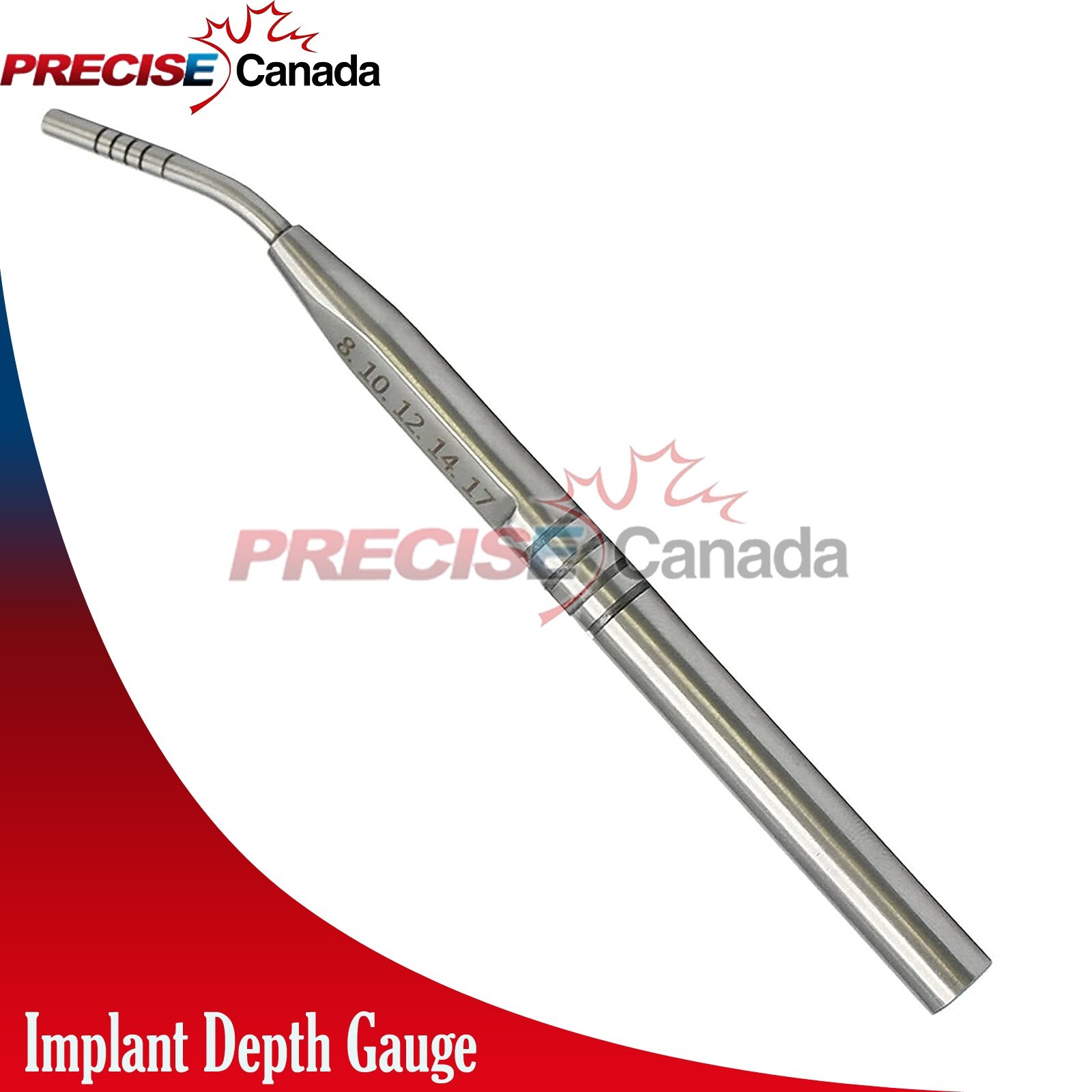 Dental Implant Depth Gauge Laser Marked Scale Dentist Implant