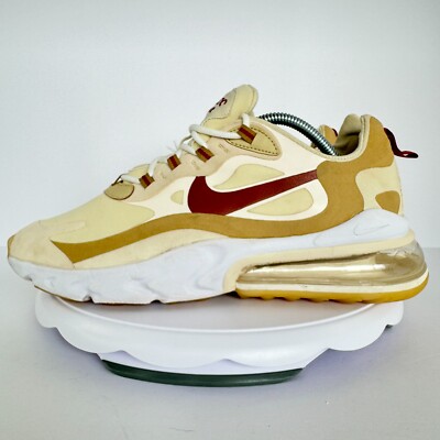 Nike Air Max 270 React Team Gold Men's 9.5 Sneakers Shoes  AT6174-700