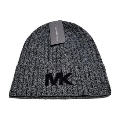 Michael Kors Grey Logo Cuff Beanie Hat Michael Kors Light Gray Polyester Blend Cuff Beanie Hat  main image 3