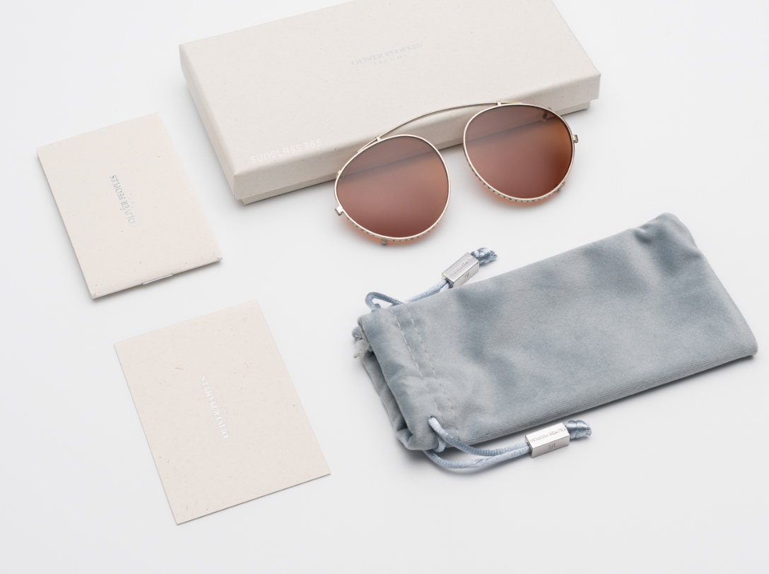 OLIVER PEOPLES TAKUMI TK-1 CLIP ON in Brushed Sliver/Brown MSRP