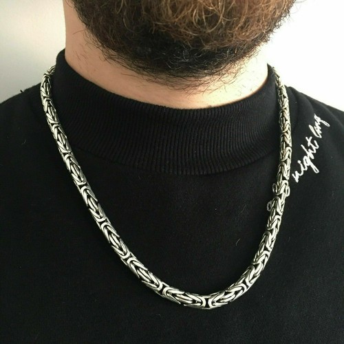 7mm Mens Byzantine King Round Chain 