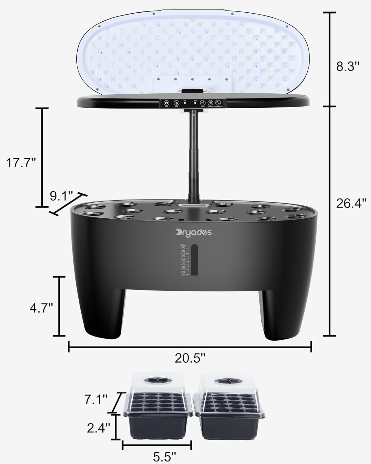 Smart Hydroponic Garden Kit with 16 Pods & LED Grow Light - Indoor Planter