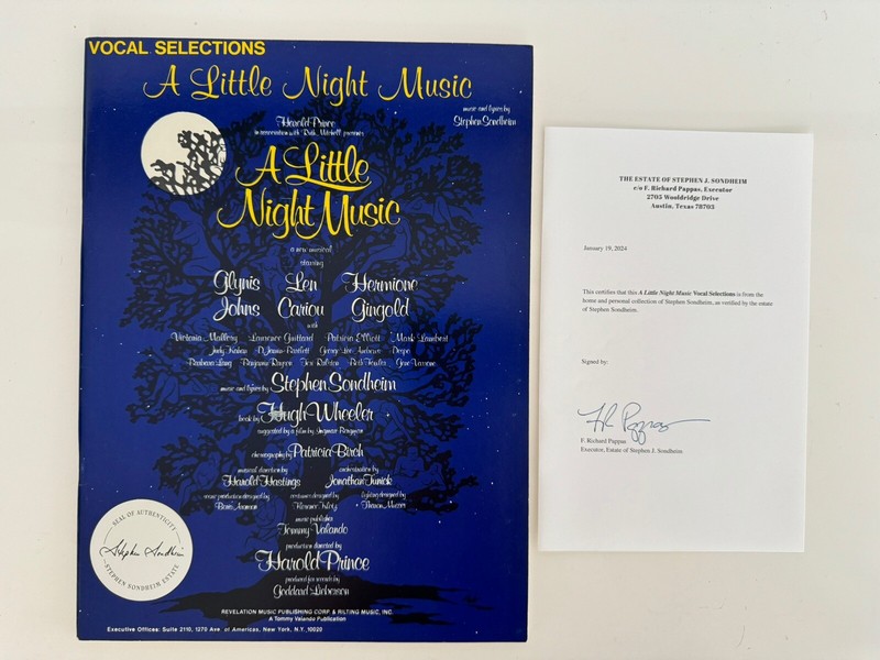 Stephen Sondheim Estate Collection Sticker A Little Night Music Selections Rare!