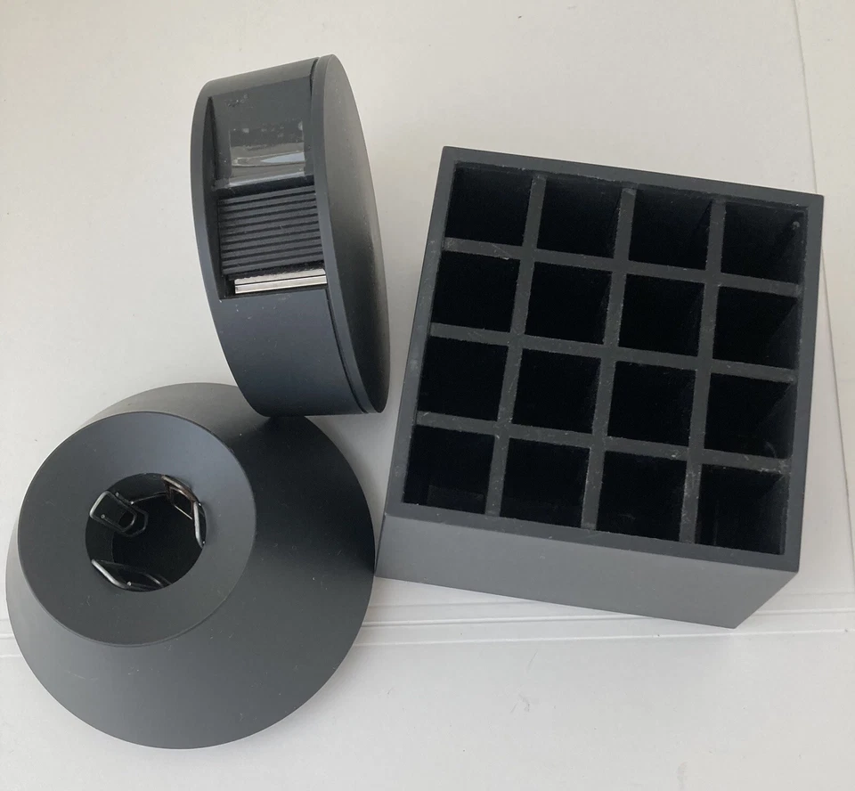 Büro Schreibtisch Set 3 Teile Stifthalter Tesafilmabroller Büroklammerhalter - Bild 2 von 4