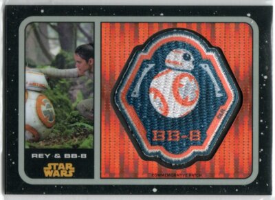 STAR WARS THE FORCE AWAKENS CHROME PULSAR PATCH INSERT CARD P-17 REY BB-8 93/99