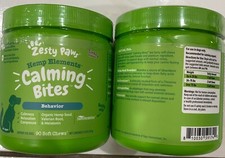 2 PACK Zesty Paws GREEN Calming Bites Behavior Turkey Flavor 90 EXP 06/26