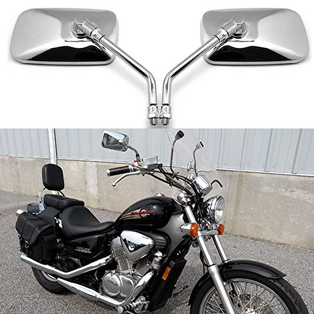 Chrome Motorcycle Mirrors For Honda Shadow Spirit 750 1100 VLX600 VT600C VTX1100