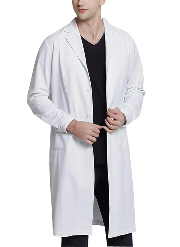 Laborkittel Herren Baumwolle weiß Arbeitskleidung kittel Weiss Fabric-Aktuali... - Bild 3 von 4