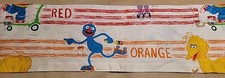 Vtg SESAME STREET Table Runner 80"x12" Big Bird Grover Painting Made In USA