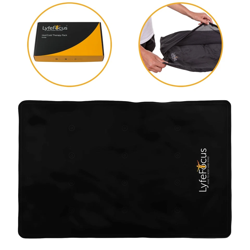 LyfeFocus Premium Reusable X Large Hot & Cold Ice Gel Pack Mat for Back Pain