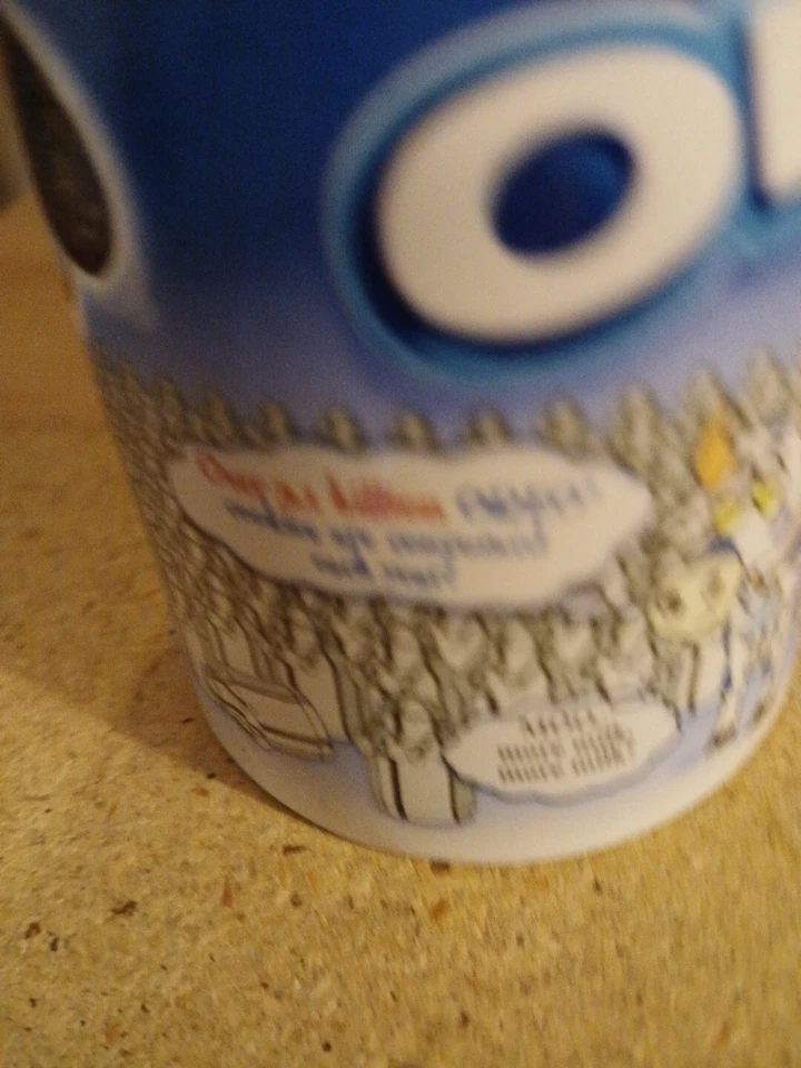 Juego de 2 tazas de café MOO de vaca lechera manchada azul galleta OREO Houston Harvest❤️blt39j5 Foto 3 de 4