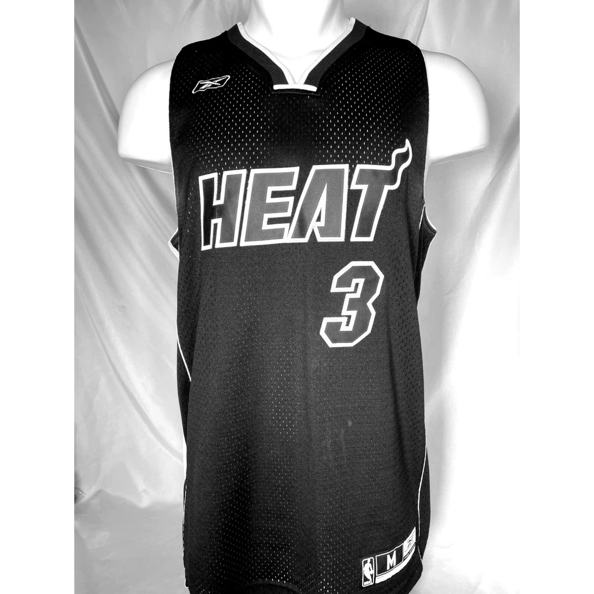 Dwyane Wade 3 Miami Heat NBA Adidas Back in Black Jersey Men s MEDIUM