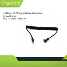 1.5 Meters 3.5-PC Shutter Release Spiral Cable for EOS 580EXII 7D