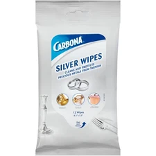 CARBONA Silver Jewelry Watch Metal Gold Cleaner Wipes Tarnish Remover 12ct