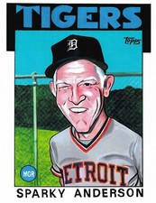 Sparky Anderson LIMITED EDITION  1986 Topps Caricature illustration #52/100