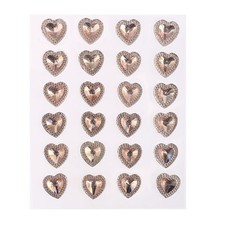 CraftbuddyUS 24 x 16mm Self Adhesive Pointed Resin Pink Hearts Stick on Gems