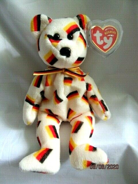 TY BEANIE BABY - DEUTSCHLAND BLACK NOSE BEAR - MINT  - RETIRED WITH TAGS
