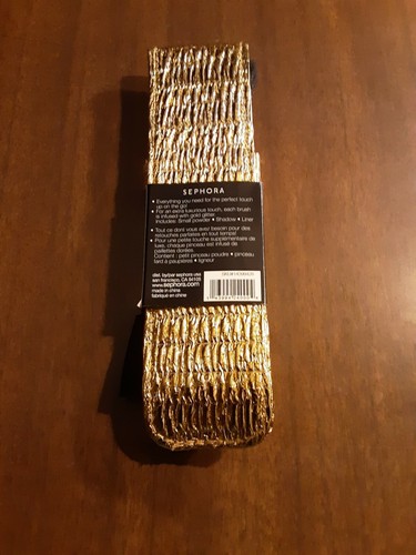 Sephora Gilded Trio Brush Set Gold New Front label slightly blemished. - Picture 2 of 4