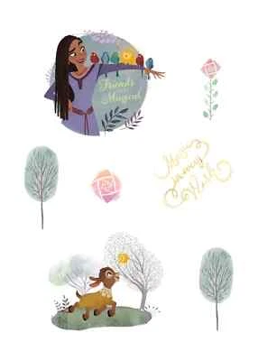 Disney Wish Wandsticker Set Mädchen Schlafzimmer Deko Magic Asha 50 x 70 cm - Bild 1 von 3