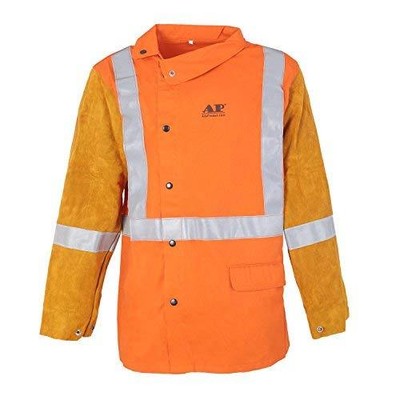 welding jacket with reflective stripes