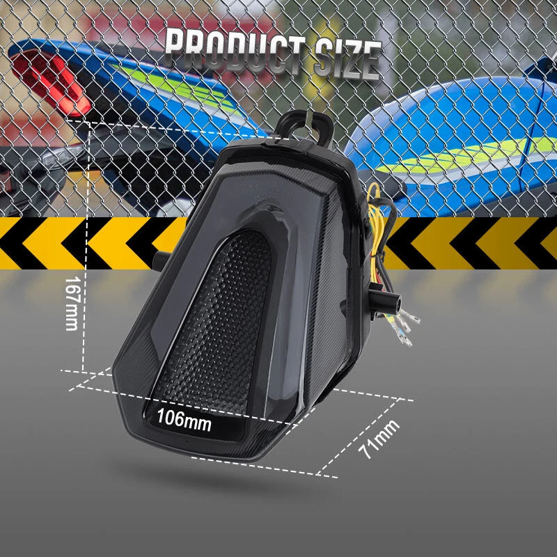 Luz traseira integrada de LED sinal de seta de freio para 17-24 Suzuki GSXR1000 GSX-R 1000 - Imagem 3 de 4