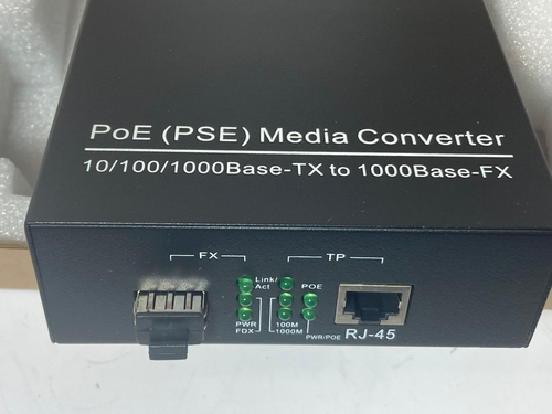 New FS Fiber Media Converter Gigabit Ethernet PoE PSE RJ45 to SFP XPMC-RJ45-SFP - Picture 5 of 8