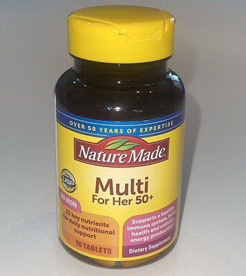 Nature Made Multi For Her 50+ Dietary Supplement 90 Tablets Aug 2025