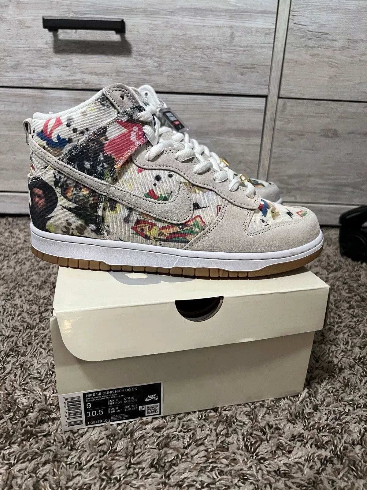 Taille 9   Nike Supreme x Dunk SB High Rammellzee