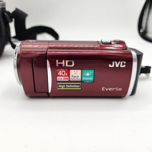 JVC Everio GZ-HM30RU Camcorder + Case Bundle Red Tested & Working - Picture 4 of 9