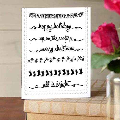 Christmas Words Clear Stamps Transparent Silicone for DIY Scrapbooking
