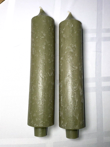 Root Candle s Arista Lot de 12 bougies de table en mélange de cire d'abeille lisse, fabriquées à la main, non parfumées de 22,9 cm, Portobello