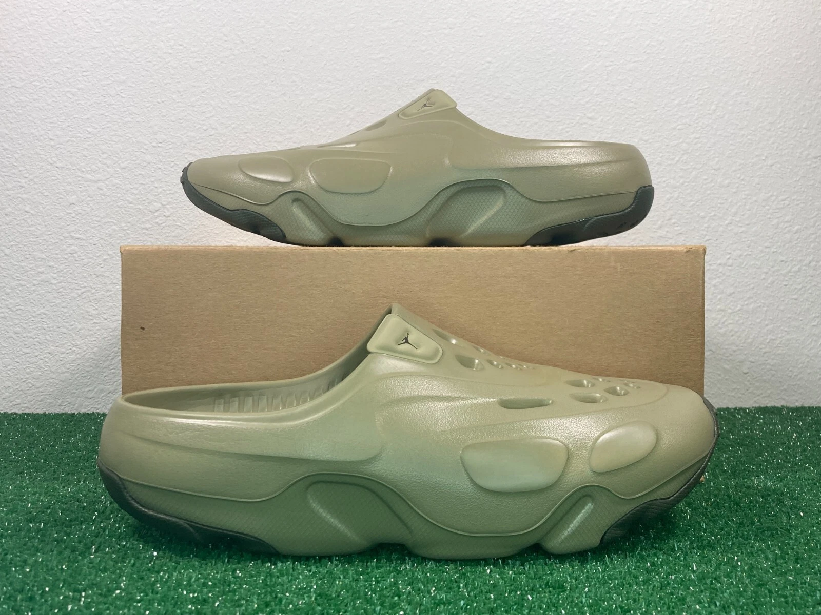 9 sandali uomo 10 donna Nike Jordan Roam zoccoli slide oliva cargo kaki NUOVI