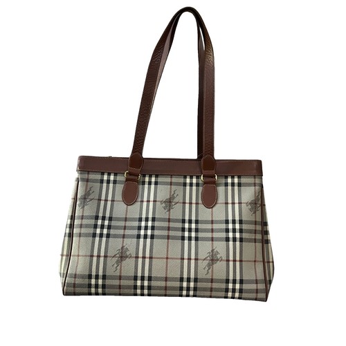ビンテージチェックバケットバッグ Burberry Nova Check Shoulder Bag Canvas Beige Authentic