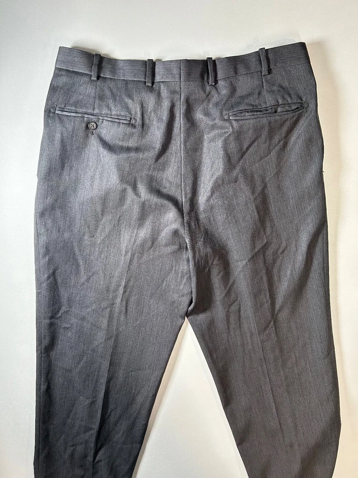 PANTALONES DE VESTIR CLÁSICOS PLISADOS DE LANA GRIS JB BRITCHES PARA HOMBRE 36X27 Foto 4 de 4