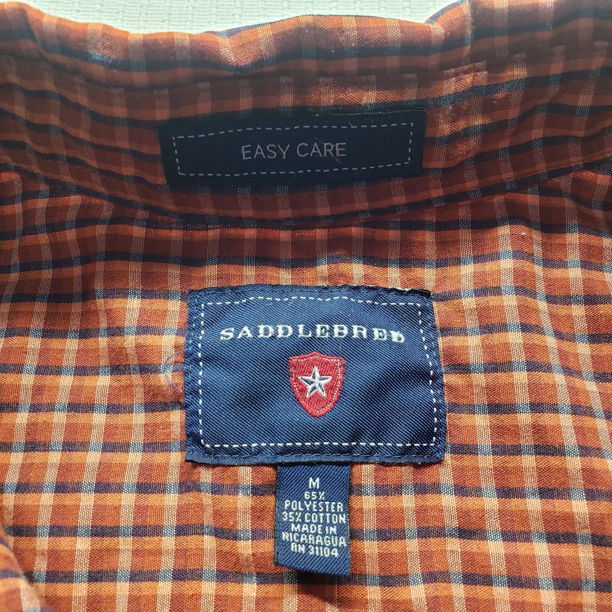 Saddlebred Orange Fall Plaid Easy Care Classic Fit Shirt Long
