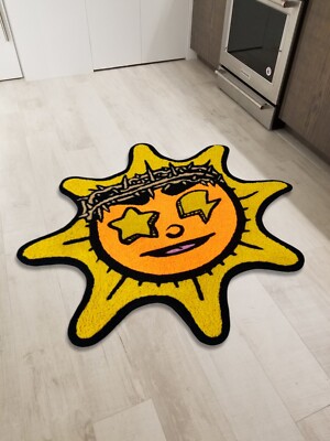 Chief Keef Glo Gang Sun Logo Tufted Area Rugs Modern Living Room