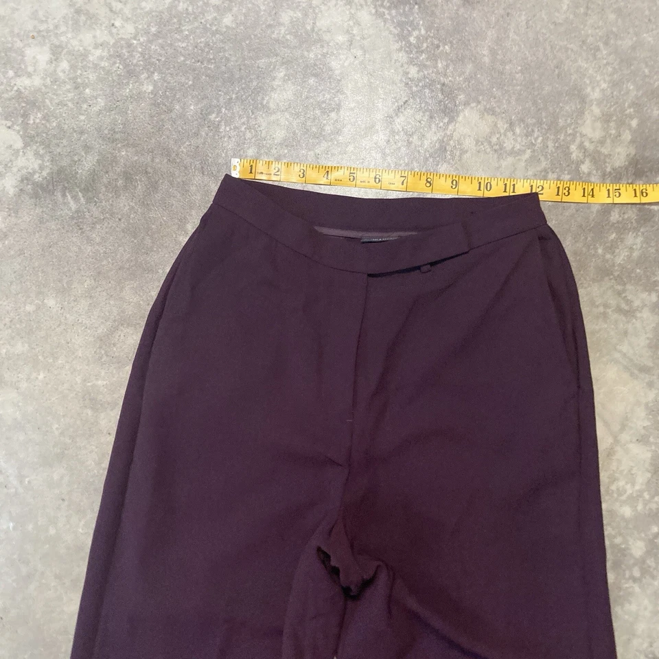 New York Co Pants Womens 4 Tall Purple High Rise Trousers Office Wide Leg - Image 2 of 4