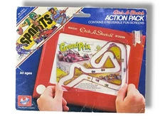 Etch A Sketch Action Pack Sports 6 Reusable Fun Screens Ohio Art (Vintage, 1981)