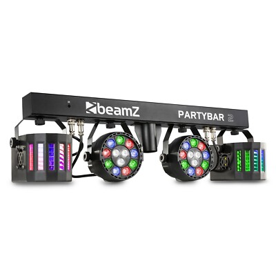 BeamZ ''Partybar2'' LED Lichtset mit Stativ & IR-FB Lichtanlage 2 Spots 2 Derbys!
