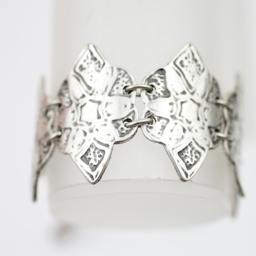 Armband Hippie Gypsy Blume Orientalisch Mittelalter Style Silber Metall Schmuck - Picture 8 of 8