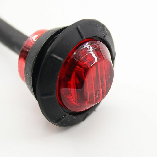 10X Mini 3/4" Round Side 3LED Marker Trailer Car Bullet Light Waterproof Red 12V - Picture 8 of 12