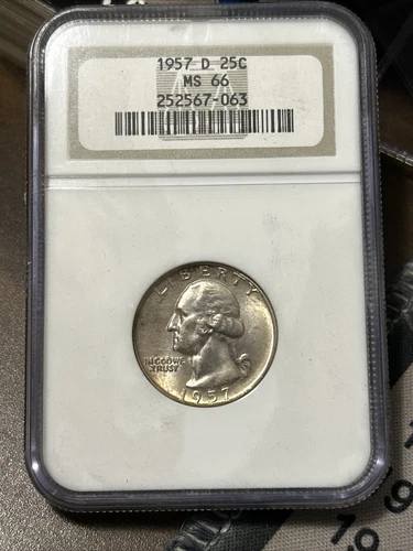 1957-D 25C Washington Quarter Dollar ~ NGC MS66