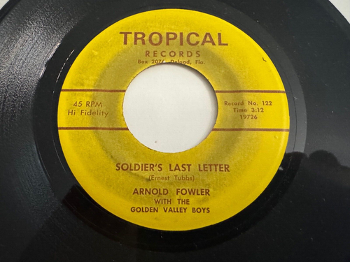 Rare Rockabilly Bopper 45 / Arnold Fowler & Golden Valley Boys ~ Tropical ~ Hear - Picture 2 of 2