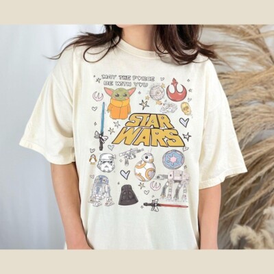 Retro Star Wars Characters Shirt, Disney Star Wars May the 4th Shirt,